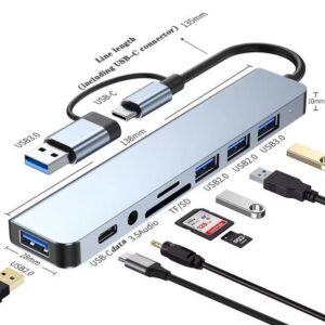 8 in1 USB Type C Hub Multi Port Adapter Splitter Dock Station