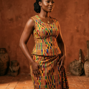 African model wearing Ankara