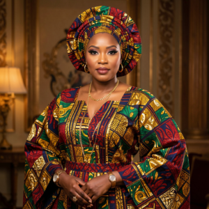 Ankara Bustier with funnel sleeve