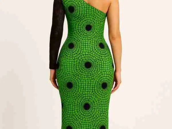 Trendy Ankara and Plain Combo Asymmetrical Mini Dress