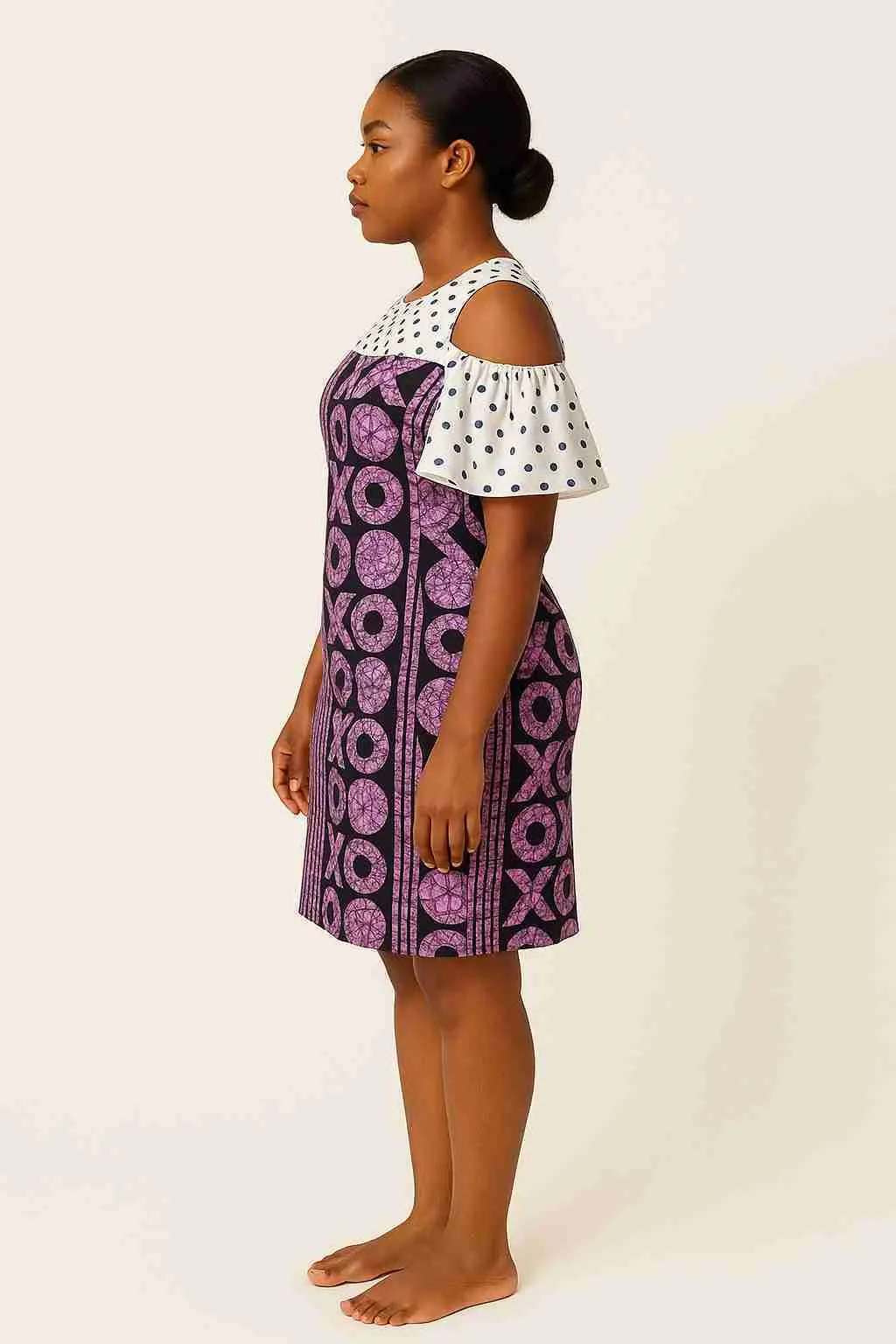 XOXO-Ankara-Short-Dress-with-Cut-out-Sleeves-Side