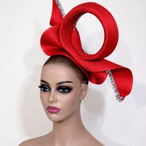 Red bow fascinator